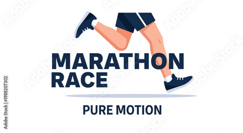Energetic Marathon Runner In Action, Simple Clean Design of Sports Excellence