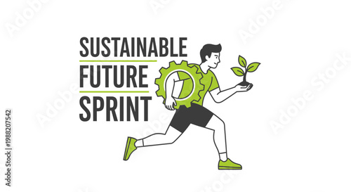 Environmental Sustainability Concept Illustrated With Symbolism Of Progress and Future