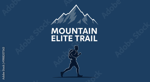 Epic Mountain Trail Running Adventure Elite Competition Logo Design