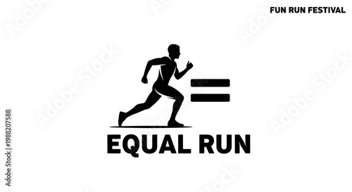Equal Run Icon Representing Fitness, Equality, and Celebration for Festival Events