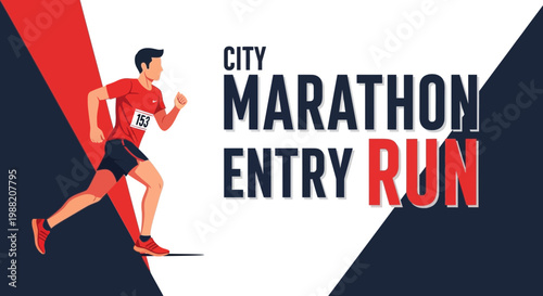 Energetic Runner Leaps Forward in a Dynamic City Marathon Run Advertisement