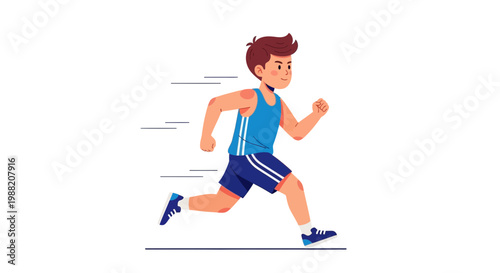 Energetic Running Man: A Vibrant Illustration Depicting Movement and Physical Activity