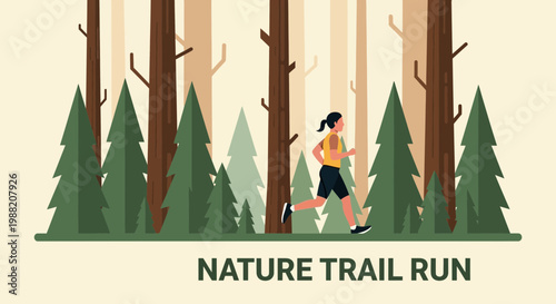 Energetic Runner Navigating Lush Forest Trail Scene