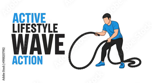 Energetic Physique Demonstration Of Battling Ropes Exercise And Active Routine