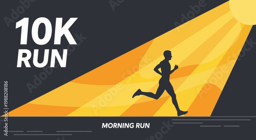 Energetic Runner Achieving Goal Under A Dramatic Light Show Displaying Performance