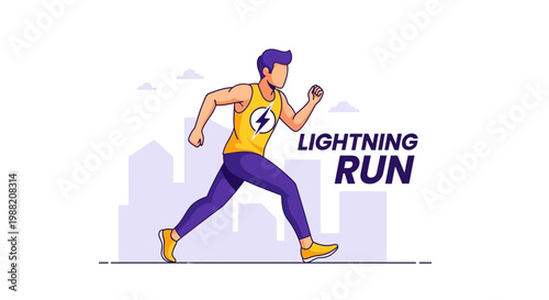 Energetic Runner Achieving Peak Performance, Executing Lightning-Fast Run at High Speed
