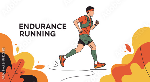 Energetic Runner Achieving Peak Fitness During Endurance Running Exercise In The Outdoors