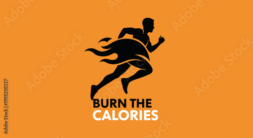 Energetic Runner Silhouette Burning Calories and Achieving Fitness Goals in Action