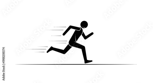 Energetic Silhouette Displays Athleticism With Speed and Dynamic Movement for a Vector Image