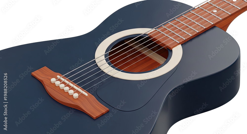 Obraz premium Dark Blue Acoustic Guitar Close-up