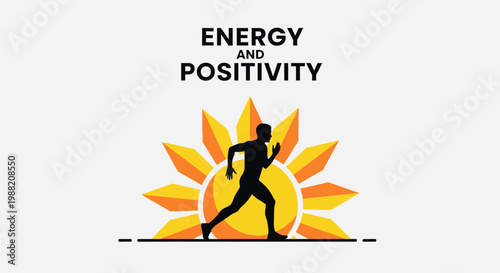 Energetic Silhouette Of Runner Embracing Positivity And Radiating Strength Through Motion