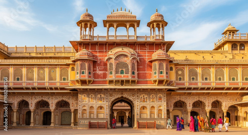 Intricate Palace Courtyard with Traditional Architecture
