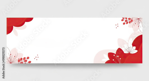 Floral illustration with red and pink flowers on a white background, ideal for decorative or design purposes
