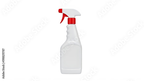 Gray spray bottle with red trigger nozzle for cleaning purposes Transparent Background png.