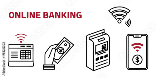 Online banking and finance mobile banking wi-fi cash
