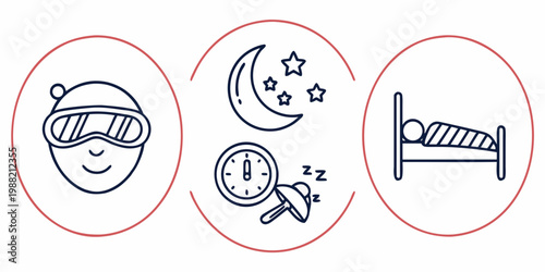 Sleep Night Rest Bed Time line alarm clock