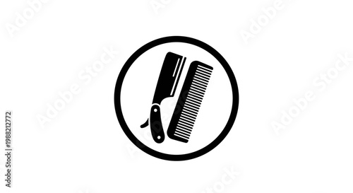 Barber tools icon haircut.