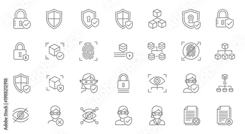 Security icons and protection symbols.
