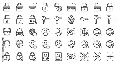 Security icons and symbols collection.