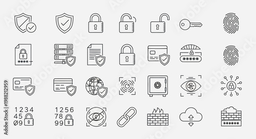 Security icons and symbols collection.