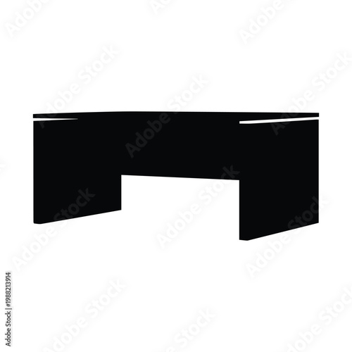 Modern minimalist empty office desk silhouette icon