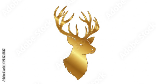Golden Deer Head Silhouette.