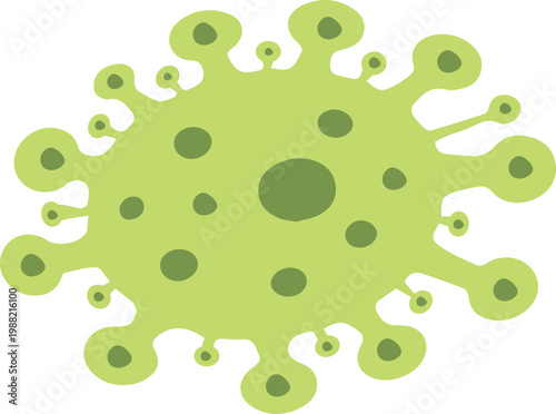 Flat Virus Icon with Rounded Blob and Spiky Styles Medical Microbiology Illustration Vector Design