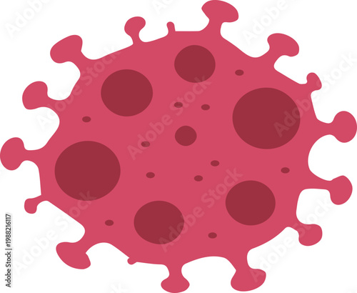 Flat Virus Icon with Rounded Blob and Spiky Styles Medical Microbiology Illustration Vector Design