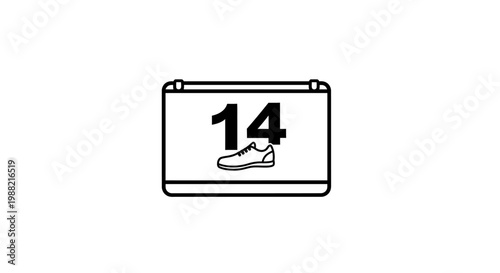 Free Download Fourteenth day calendar with shoe. - GFXLoad