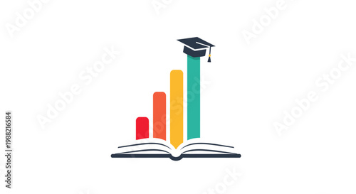 Graduation Cap on Open Book.