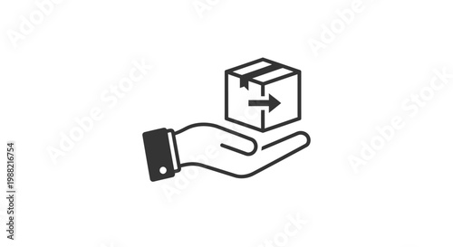 Hand holding a delivery parcel box.