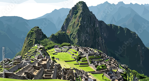 Machu Picchu Inca Citadel Mountain Landscape - Peru