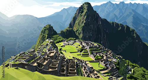 Machu Picchu Inca City, Peru - Ancient Ruins in Andean Mountains