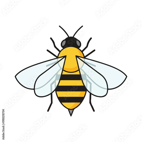 Cute cartoon bee illustration vector