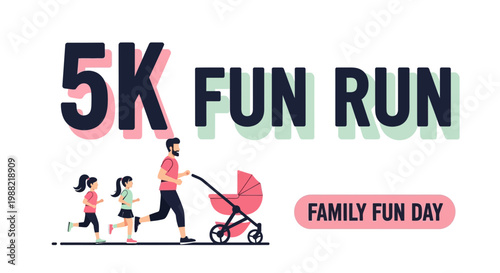 Family Fun Run Event Promoting Fitness and Healthy Living for Children and Parents