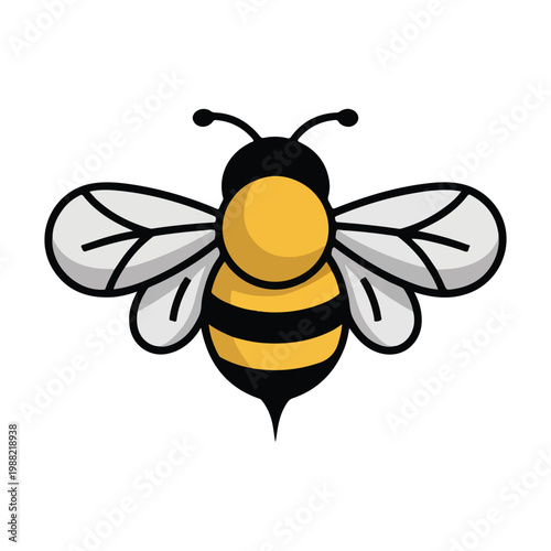 Cute cartoon bee illustration vector