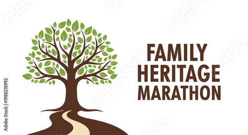 Family Legacy Event Poster with Elegant Tree Illustration for Heritage Celebration Design