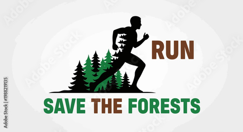Forest Protection Enthusiast Running For The Environment and Conservation Of Trees And Woods