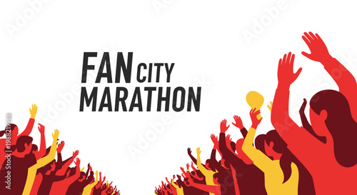 Fan City Marathon Event Poster Showcasing Cheers, Crowd Involvement, And Supportive Energy