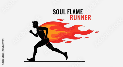 Fiery Athlete: A Dynamic Silhouette Embodied in Intense Movement and Explosive Energy