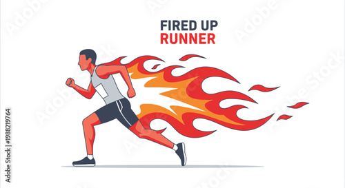 Fiery Athlete Sprinting Energetically Towards The Finish Line In Sportswear