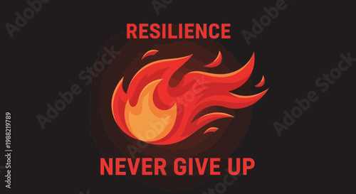 Fiery Emblem of Determination and Resilience, A Visual Message of Perseverance and Strength