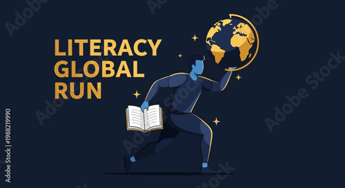 Global Literacy Movement Symbolizing Knowledge Spreading Across The World