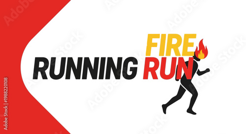 Fiery Runner Graphic Depicting Speed, Endurance, Energy, and a Dynamic Burning Blaze
