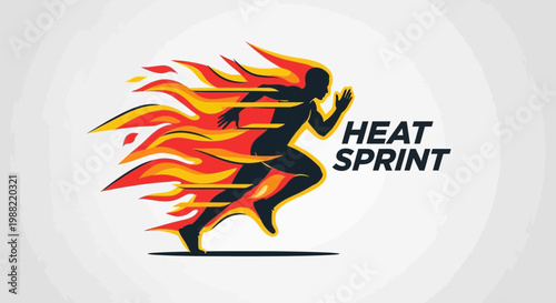 Fiery Sprint: A Dynamic Illustration of Speed and Intense Athletic Performance