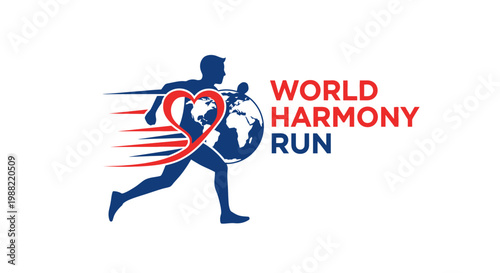 Global Runner Symbolizing World Harmony Through Movement