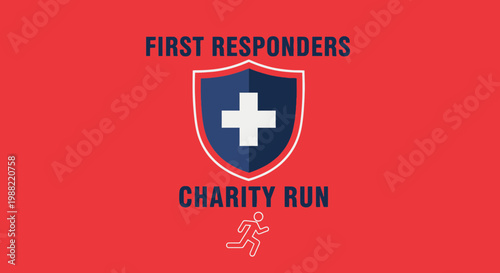 First Responders Charity Run Dynamic Event Graphic With Medical Symbol