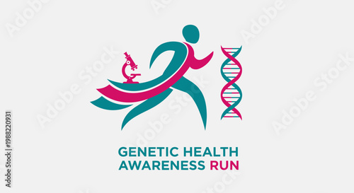 Genetic Health Awareness Run Symbolizing Scientific Advances and Community Participation