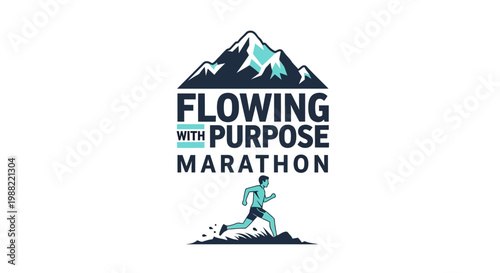 Flowing With Purpose Marathon Event Branding: Running Toward The Mountain Goal