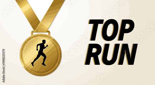 Gold Medal for Champion Runner and Top Run Competition Winning the Marathon